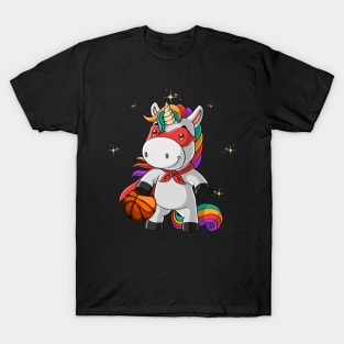 Basketball Unicorn, Unicorn Playing Basketball Sport T-Shirt